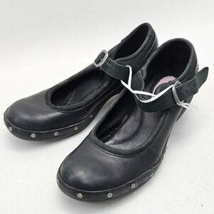 Merrell Luxe MJ Black Leather Mary Jane Studded Block Heel Shoes J56100 Womens 8